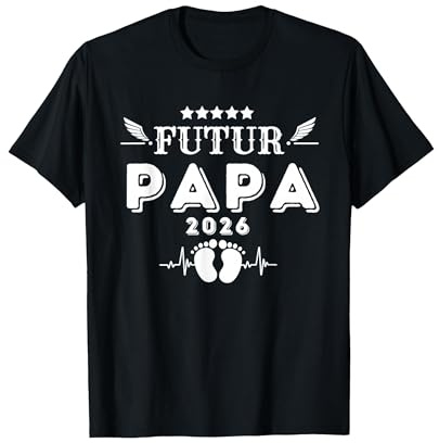 Cadeau Futur Papa 2026 Annonce Bébé Bientôt Papa en 2026 T-Shirt, Homme, Noir, L