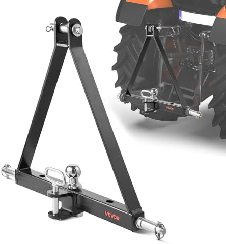 VEVOR Ricevitore a 3 Punti con Ricevitore da 50,8 mm, Attacco Rapido a 3 Punti, Capacità di ca. 2721,5 kg, Adattatore per Barra di Traino per Trattori per Impieghi Gravosi, Colore Nero
