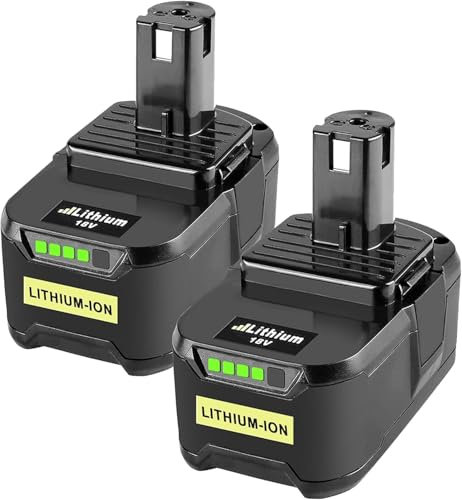 2 X 5500mAh Batterie de Rechange pour Ryobi 18V Batterie RB18L50 18V 5.5Ah Batterie de Rechange RB18L50 RB18L40 RB18L25 RB18L15 RB18L13 avec indicateur LED