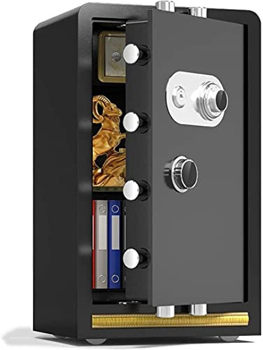 Fuerte Caja Almacenamiento Acero Adecuada para Archivadores Oficinas De Hoteles En El Hogar, Ignífuga, Antirrobo Y Antiperforación, 70x42x36cm, Negro