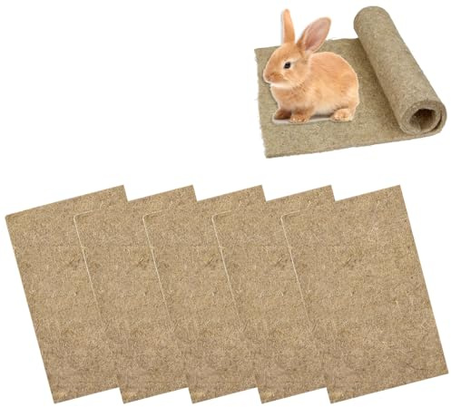 Helweet Alfombra para Roedores, Alfombrillas De Cáñamo, Alfombra De Cáñamo para Roedores, Adecuado para Jaulas Y Recinto De Cobayas Y Espacios para Dormir para Animales Pequeños, 20 X 30 CM, 5 Piezas