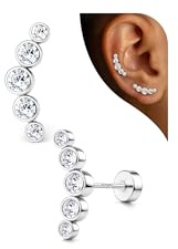 Adramata Boucle d'Oreille Argent 925 Femme Piercing Oreille Helix Piercings