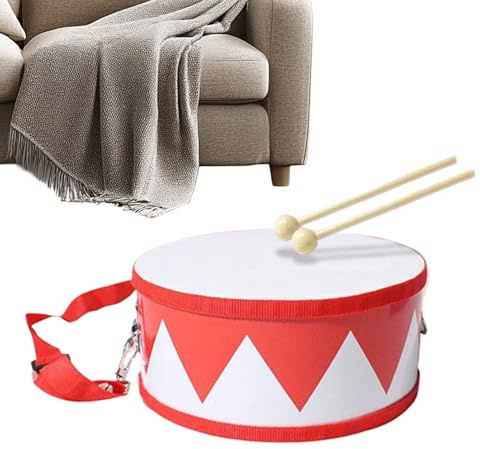 Tambor para Niños - Instrumento De Educación Temprana,Tambor De Madera De 15 Cm con Correa Ajustable,para Niños y Niñas de 2 a 5 Años Cumpleaños Jardín de Infancia