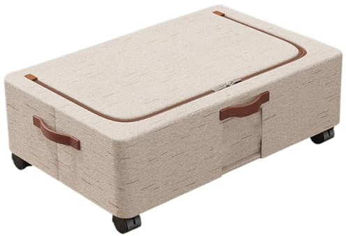 LOVIVER Contenitore portaoggetti sottoletto con Ruote, Organizer portaoggetti Antipolvere, durevolezza Premium, Versatile, salvaspazio per Cuscini, 60cmx30cmx15cm