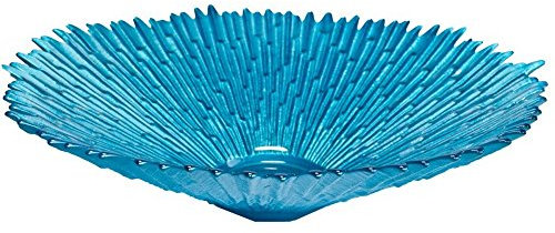budawi® Brunnenschale Glasschale Obstschale Polareis blau mit Zackenrand Ø 29 cm für Nebler und Zimmerbrunnen