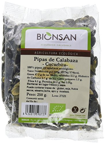 Bionsan Pipas de Calabaza Cucúrbita Ecológicas | 3 Paquetes de 250 gr | Total: 750 gr
