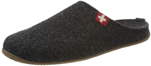 Living Kitzbühel Unisex-Erwachsene Pantoffel Schweizer Kreuz mit Fußbett Pantoffeln,Grau (Anthra 600), 41 EU