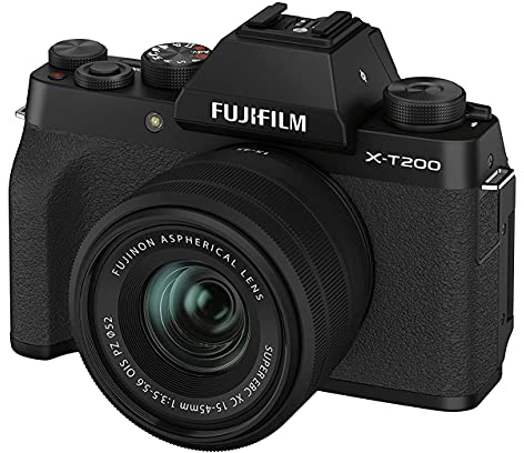 Fujifilm X-T200 - Kit cámara con Objetivo Intercambiable XC15-45/3.5-5.6 PZ, Tarjeta 16 GB, Color Negro