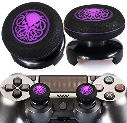 Playrealm FPS Thumbstick Extender & Printing Rubber Silicone Grip Cover 2 Sets for PS5 Dualsenese & PS4 Controller (Cthulhu Secret)