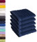 Lavea 5er Set Gästehandtücher 30x50 cm – Weiche und Saugstarke Gästetücher aus 100% Baumwolle, Frottierserie Elena – Waschbar und Strapazierfähig - Navy