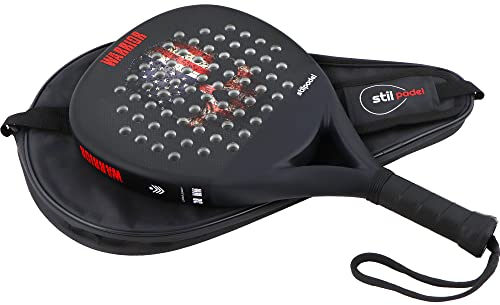 Stilpadel Warrior Carbon Padel-Schläger, 3K, Diamantform, mit Tasche