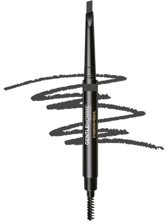 Gentlehomme Mens Eyebrow Pencil Black, Easily Shape Define Fill Eyebrows or Facial Hair, 2 in 1 brush and ultra-thin pencil, Waterproof Smudge Proof Sweatproof, Durable and Long Lasting (Gray)