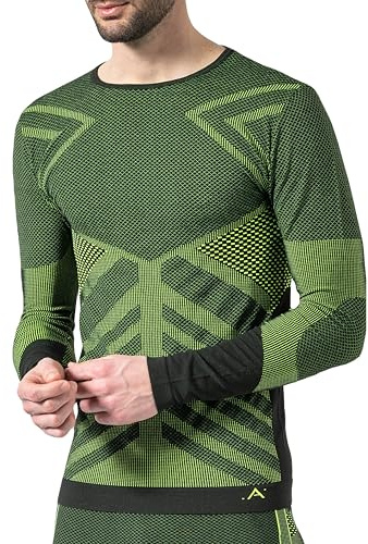 Risalti Camiseta Termica Hombre Manga Larga Energy - Camiseta Manga Larga Hombre Elástica y Transpirable, Ropa Interior Hombre, Camiseta Interior Hombre Sin Costuras - Made in Italy
