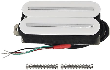 FLEOR Micros Humbucker Dual Hot Rail Micro manche 7-8K Céramique Micro Humbucker pour guitare électrique, blanc
