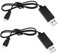 eMagTech 2 STÜCKE USB Ladekabel Kompatibel mit Hubsan H107L C / H107L CD / U816 / V930 / V977 / X4 H107 Drone Quadcopter 50 cm 3,7 V Schwarz