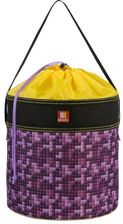 Remobia Hicol Toy Storage Organizer Basket Bag with Drawstring for Buliding Bricks, Blockets,Puzzles,Playroom Cinch Bucket Carrying Bag with Handle (Purple)