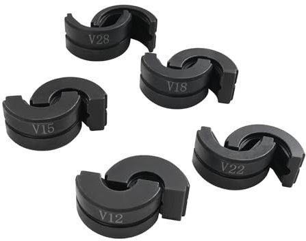 Engarzado de tubo, prensa para hornear en V, herramienta de prensado de tubos, 5 tamaños diferentes, 12 mm, 15 mm, 18 mm, 22 mm, 28 mm, listo para usar, color negro