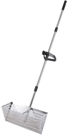 Râteau de Puce de Sable, Grand tamis à sable de plage en acier inoxydable avec poignée de 140 cm de long et panier de 40 x 20 cm - Passoire à sable amovible pour la pêche et la plage