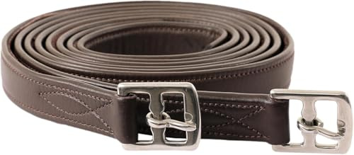 Exion FlexiStrong Stigbygelläder för engelsk sadel | Ultramjukt premium ko kalvskinn med nylonkärna | 2,5 cm bred stigbygel läder för daglig användning | storlekar 122 cm/137 cm/147 cm/62 tum