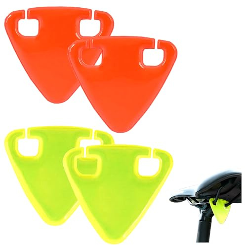 TUYOBG 4pcs Bicycle Reflectors Set, Triangular Rear Bicycle Night Visibility Reflector for Bike Saddle or Frame, Retroreflective Rear Mount Reflector for Night Riding Protection and Clear Visibility