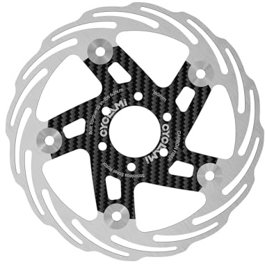 CYCLAMI Deore - Disco freno per bicicletta in fibra di carbonio, 160 mm, chiusura centrale, resistente al calore con viti con chiave, adatto per mountain bike e bici da corsa