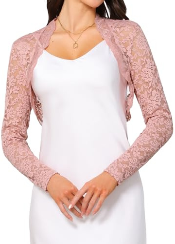 Allegra K Dam axelskydd elegant ceremoni bolero spets brud kort kofta sommar kväll jacka