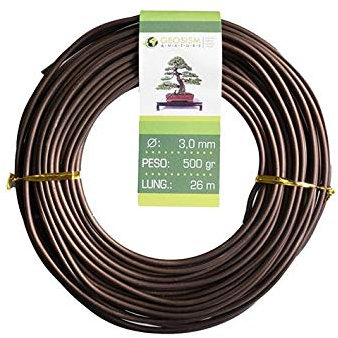 Geosism & Nature Alambre de Aluminio Cobre (Cobre de Aluminio) Geotools 3.0 mm para Bonsai, 500 gr, 26 m