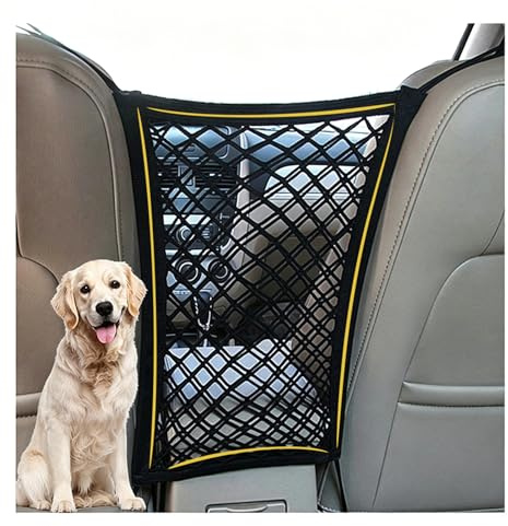FALCALE Pet Barrier Dog Car Net Barrier with Auto Safety Mesh Organizer Baby Stretchable Storage Bag Universal for Cars, SUV, Truck -Easy Install,Safer to Drive with Children and Pets