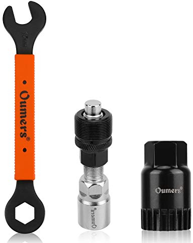 Oumers Fahrrad Crank Extractor Set,Fahrrad Tretlager Werkzeug Inbusschlüssel 16mm 15mm Schraubenschlüssel Geeignet zum Entfernen der Fahrradkurbel