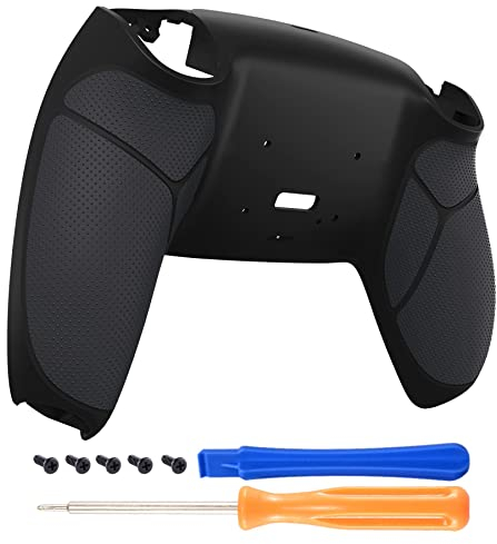 eXtremeRate Coque Manette pour ps5 Rise & RISE4 Remap Kit, Poignée Caoutchoutée,Coque Arrière de Rechange Redessinée-Noir,Carte Non Inclus