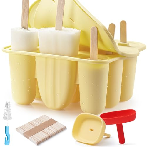 9 Pezzi Stampi Ghiaccioli, MEETRUE Stampi per Ghiaccioli in Silicone Senza BPA Ghiaccioli Stampo Riutilizzabili Formine per Ghiaccioli Silicone Stampi per Gelato Stampo Ghiaccioli per Bambini Adulti