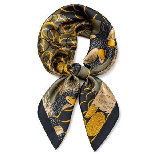 MAIRY Satin Neckerchief Handkerchiefs Bandanas for Women Ladies Scarves Headband Headwear Silk Hair Wrap for Sleeping Hijab GB070204