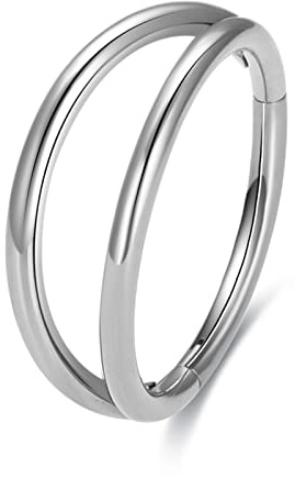 JMFENFA Anello per il naso in titanio G23 per pelli sensibili, anello per il naso da 16 g, anello per il naso doppio triplo a forma di lacrima da 6 mm, 8 mm, 10 mm, 12 mm, Titanio