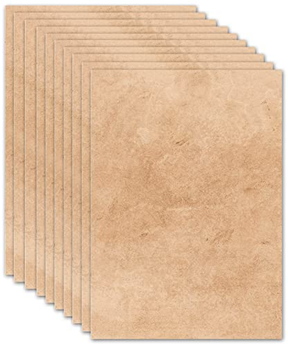 50x Briefpapier DIN A5 beidseitig bedruckt - Blanko Briefpapier Set zum Beschriften und Bedrucken für Hochzeit, Geburtstag, Einladungen (A5, Vintage)