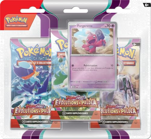 Pokemon - Pack 3 boosters - Ecarlate et Violet - Evolutions à Paldéa (EV02) - Modèle aléatoire - Jeux de société - Cartes à Collectionner - A partir de 6 Ans