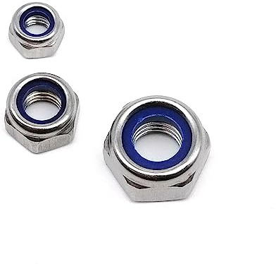 M4 M5 M6 M8 M10 M12 M14 M16 304 A2 En Acier Inoxydable Rotation Inversée Filetage À Gauche Insert En Nylon Hexagonal Écrou Autobloquant Nylock Contre-Écrou (Color : 10pcs M8)