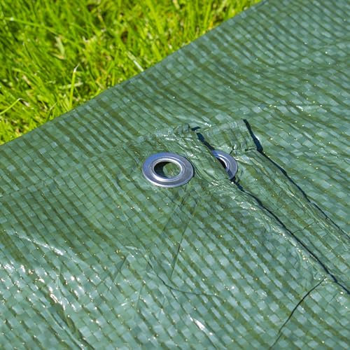 Waterproof tarpaulin/builders tarp/camping ground sheet/cover up,3m x4m in hunters green,ideal to keep garden items dry and clean/indoor dust sheet