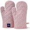Encasa Homes Long 18x30 cm Guantes de Mano para Microondas para Horno (2 pcs Set) para Cocinar y Hornear en la Cocina - Resistente al Calor, Grueso y Seguro - Ticando Rojo