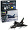 Revell Model Set 63796 Eurofighter Typhoon - RAF 1:144 Scale Unbuilt/Unpainted Plastic Model Kit with Contacta Professional Glue, Paintbrush & Selected Aqua Color Paints