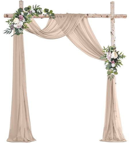 Ghope Cortina de Arco y Fondo para Boda, Tul Transparente, Decoración para Fotografía, Fiesta, Ceremonia