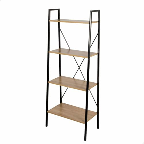 AKTIVE Max Home etagère de Rangement, 4 Étagères, 60X32X148 cm, Acier et Bois, Facile à Assembler, Robuste et Durable, Design en Échelle, Meuble de Salon, etagères, Décoration (18419)
