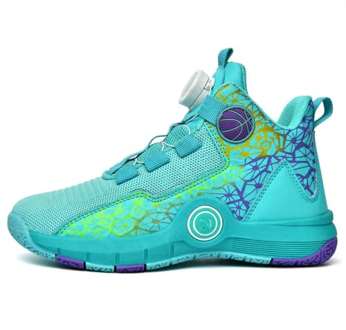 Hixingo Enfant Chaussure de Basketball, Garçon Sneakers Baskets Enfant Filles Automne et Hiver Graffiti Mode Baskets de Basket-Bal pour Chaussures de Sport pour Mixte Jeunes Tailles 31-40 EU