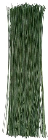 Fil de Fleurs Vert 100 Pièces Fil de Fer Fleuriste Tige Fleur Artificielle Wires Floral Flowers pour le Bricolage Les Arrangements Floraux Les Travaux Manuels (36cm x 0.55mm)