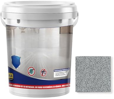 Epoxy Colored Sand Floor Paint, Epoxy Floor Paint, Self-leveling High Gloss Marble Effect Coating - Waterproof, Non-Slip, Ultra-Durable, for Indoor and Outdoor (2.2 lb,Light Grey)