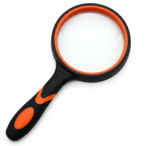 soleado Loupe Enfant Haute Définition - Lentille Verre Anti-Rayures, Manche en Caoutchouc Antidérapant, Loupe de Lecture et d'Exploration Nature pour Petits Aventuriers 65mm