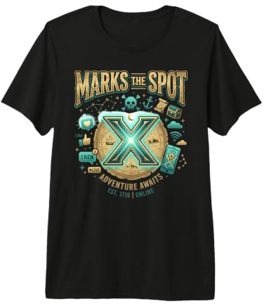 L'Aventure X Marks The Spot Vous Attend, Un trésor numérique Nautique T-Shirt Haut de Gamme