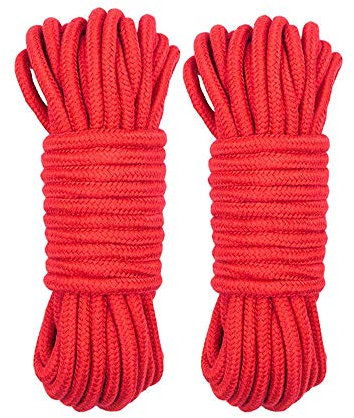 Wolike 10 m lange Seile, 7 mm dick, Campingseil, Garten, Bootfahren, Haustiere, Kletterseil, Mehrzweckseil, Rot, 10 Stück