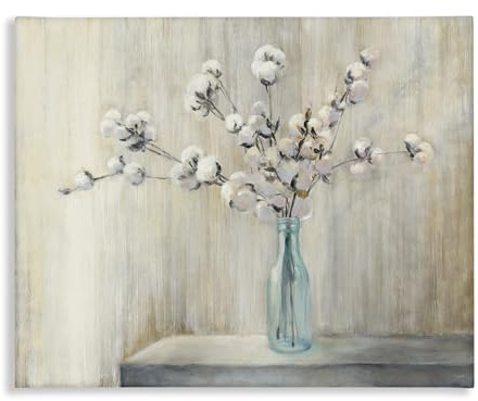 Stupell Industries Beautiful Cotton Flower Grey Brown Painting Canvas Wall Art Design By Artist Julia Purinton