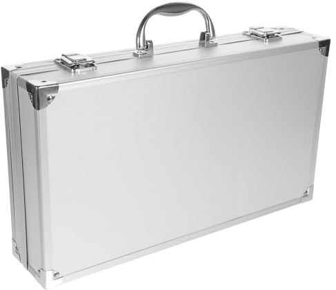 ERINGOGO Aluminum Attache Briefcase - 14inch Lock Metal Carrying Case with Ripple Foam, Hard Portable Storage Box for Laptop/Luggage/Instrument, White