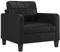 vidaXL Sessel, Fernsehsessel mit Metallgestell, Relaxsessel für Wohnzimmer, Sofa Polstersessel Relaxstuhl Kunstledersessel, Schwarz Kunstleder